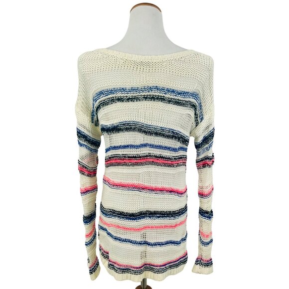 Abercrombie & Fitch Multicolored Slouchy Striped Knit Open Stitch Sweater - Picture 6 of 14